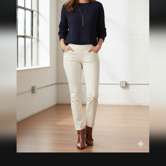 Chicos Bridgette Shaping Ankle Pants In Alibaster - Picture 2 of 4